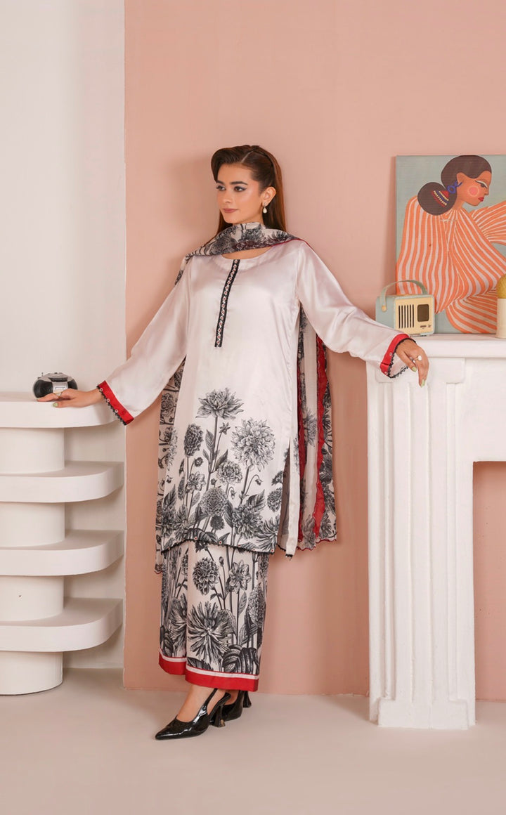 NSH03 - Elegant Silk 3-Piece co-ord Pakistani Suit