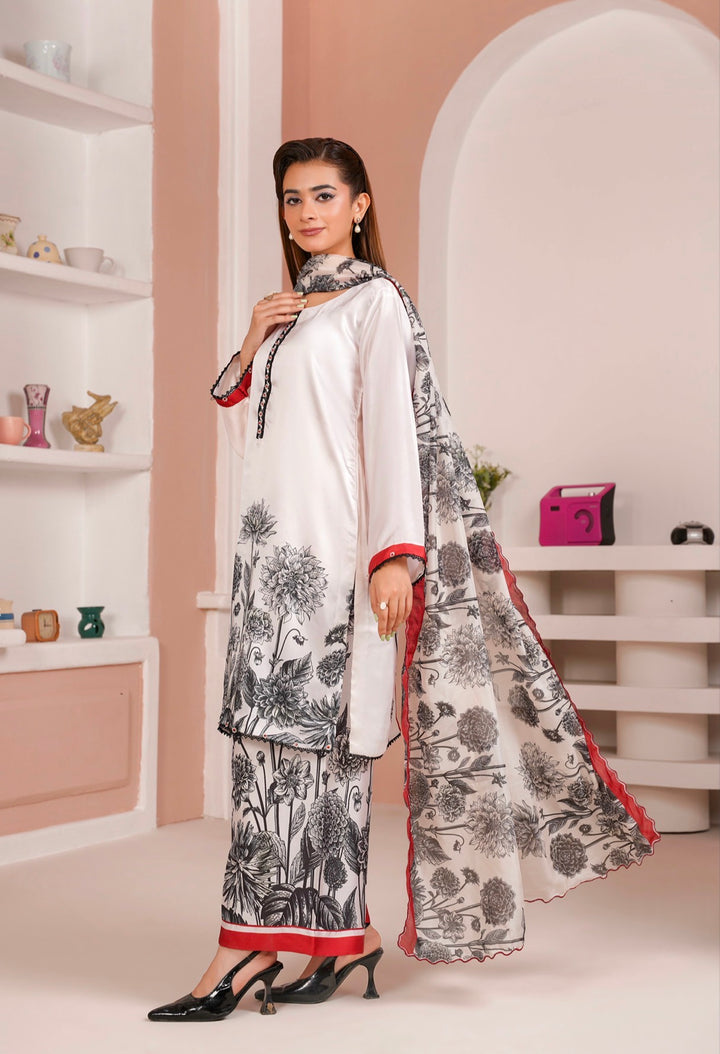 NSH03 - Elegant Silk 3-Piece co-ord Pakistani Suit
