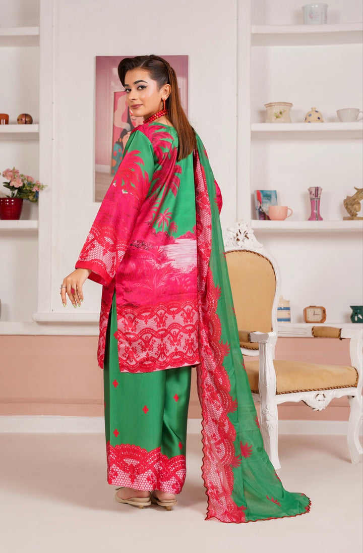 NSH02 - Elegant Silk 3-Piece co-ord Pakistani Suit