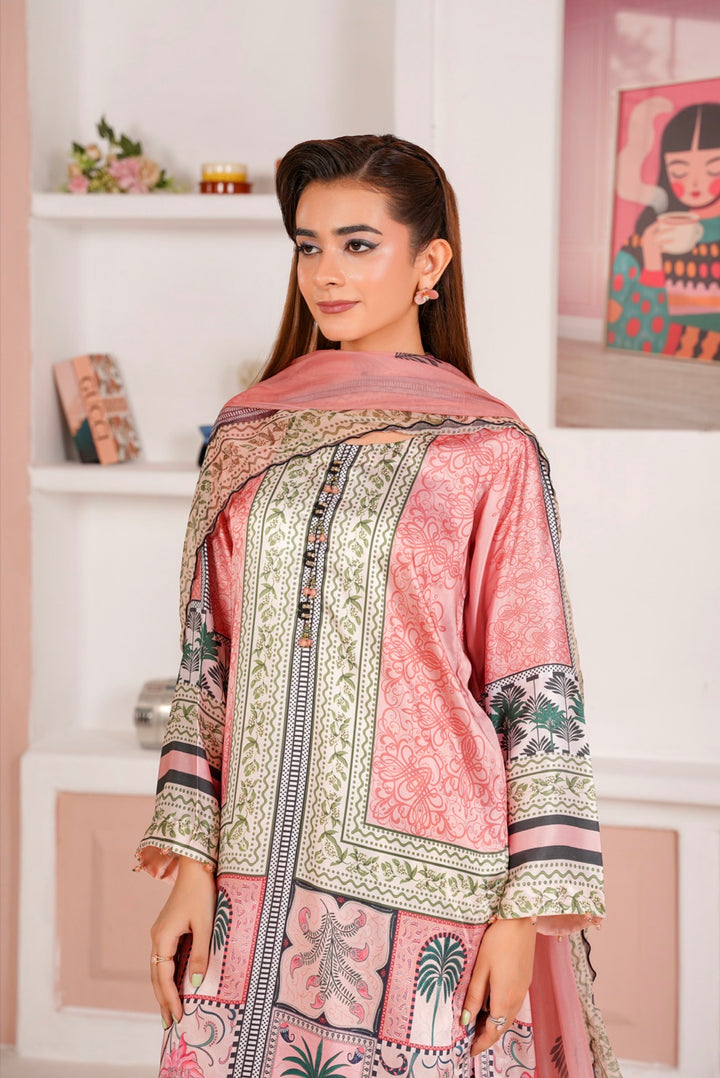 NSH01 - Elegant Silk 3-Piece co-ord Pakistani Suit