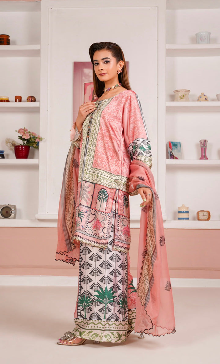 NSH01 - Elegant Silk 3-Piece co-ord Pakistani Suit