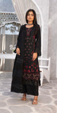 BLACK NOOR JAHAN EMBROIDERED PEACHLEATHER 3 PIECE SUIT NJ05