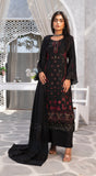 BLACK NOOR JAHAN EMBROIDERED PEACHLEATHER 3 PIECE SUIT NJ05