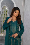 NOOR JAHAN EMBROIDERED PEACHLEATHER 3 PIECE SUIT NJ01