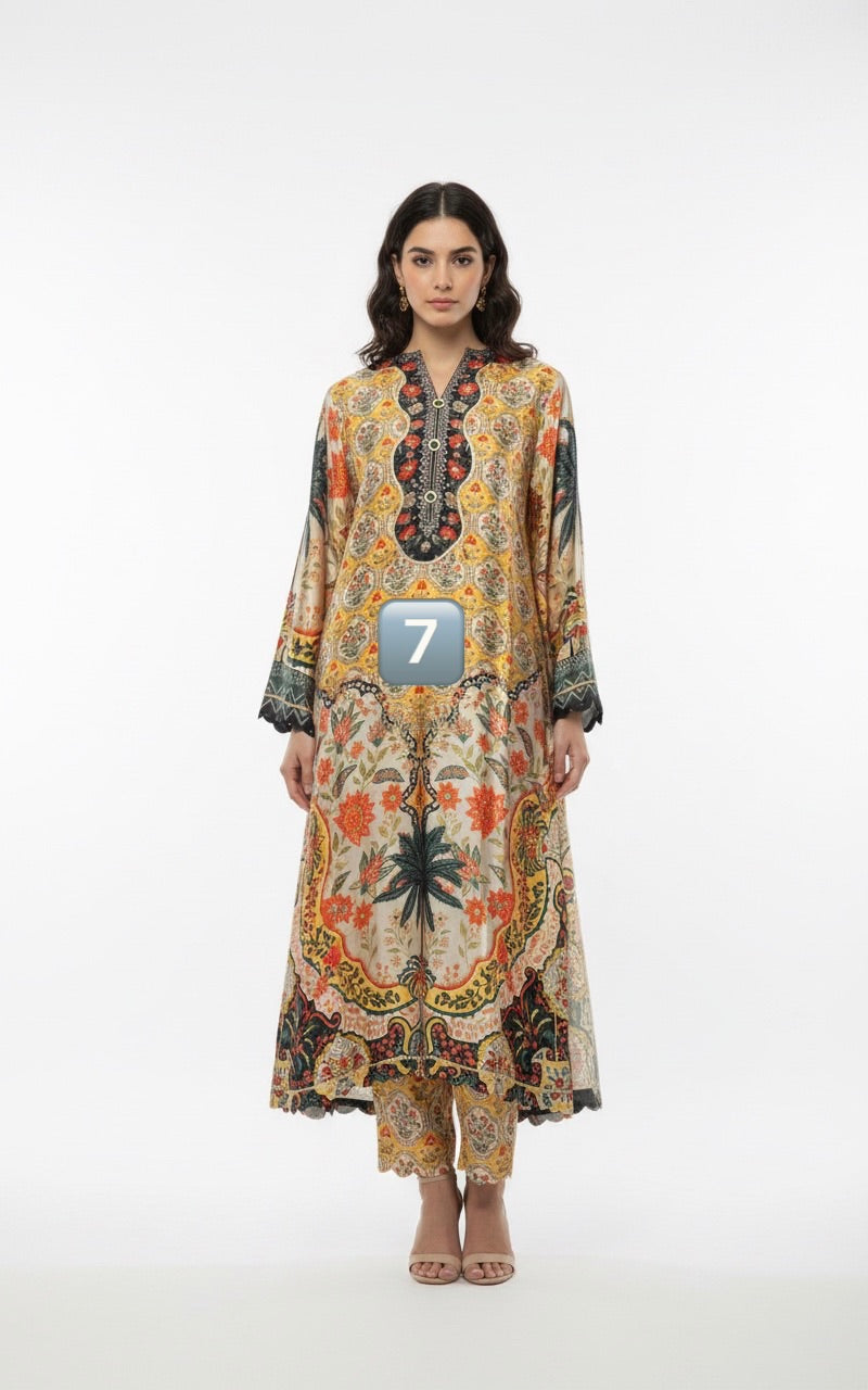 NS07 - Elegant Silk 2-Piece co-ord Pakistani Suit