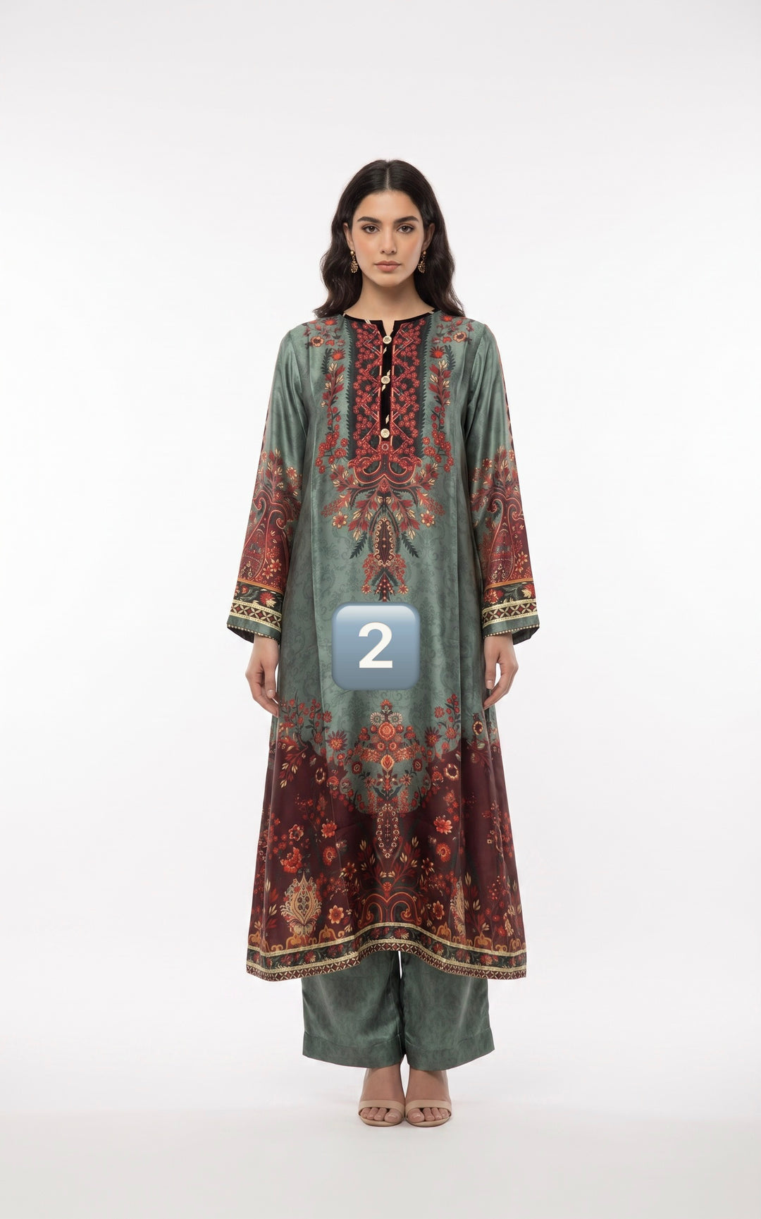 NS02 - Elegant Silk 2-Piece co-ord Pakistani Suit