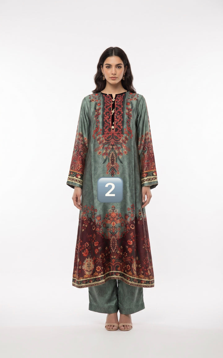 NS02 - Elegant Silk 2-Piece co-ord Pakistani Suit