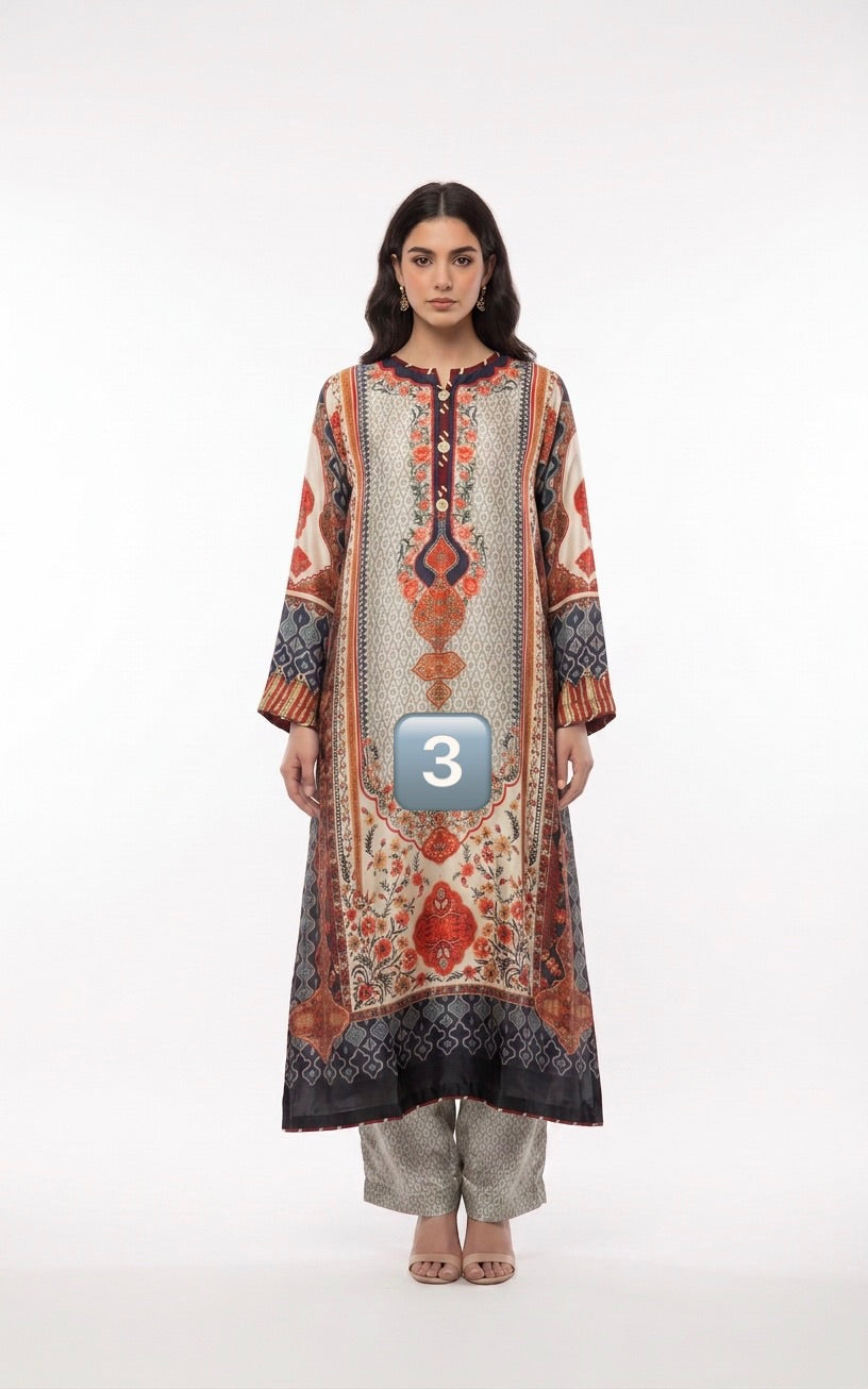 NS03 - Elegant Silk 2-Piece co-ord Pakistani Suit
