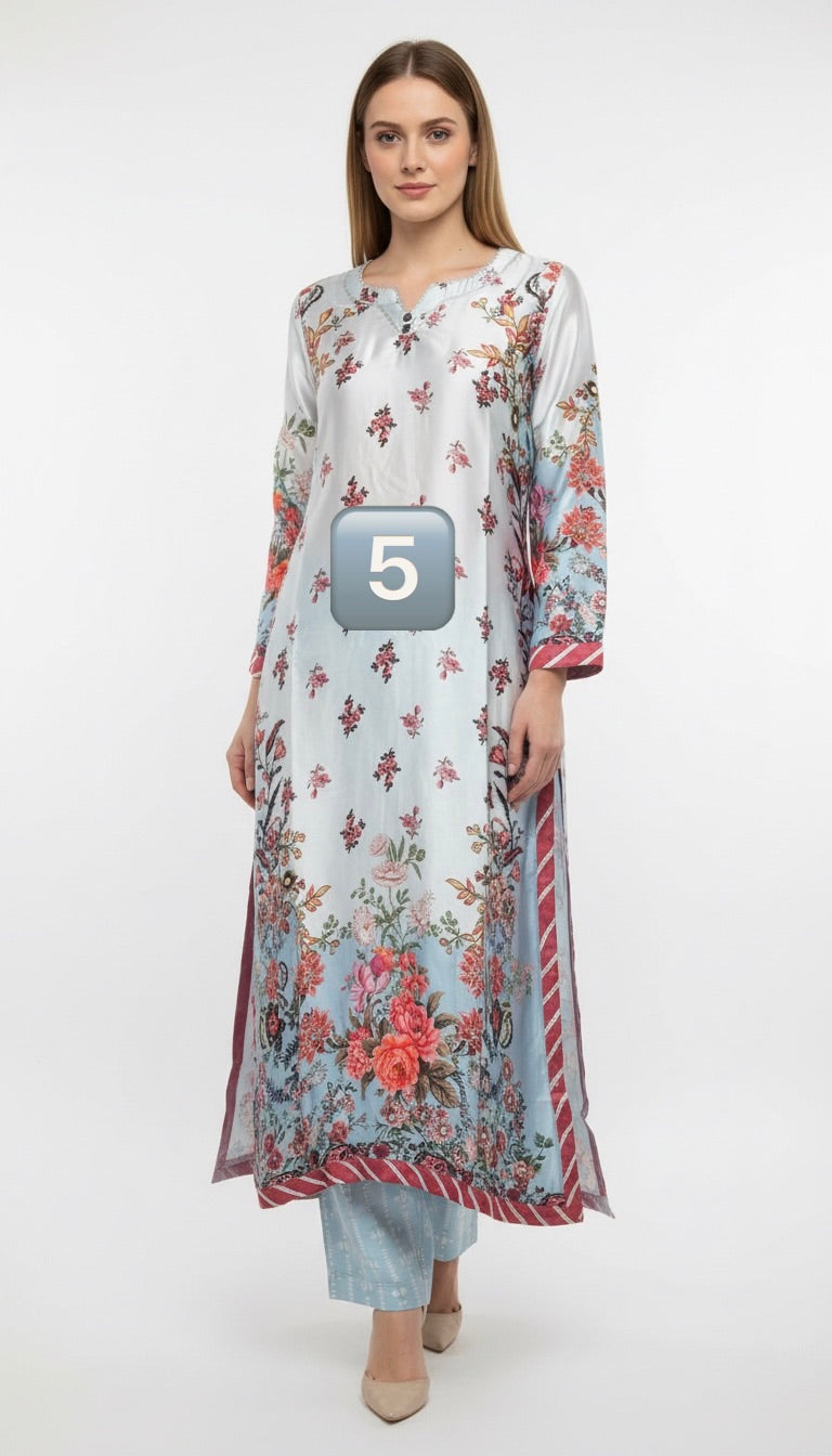 NS05 - Elegant Silk 2-Piece co-ord Pakistani Suit