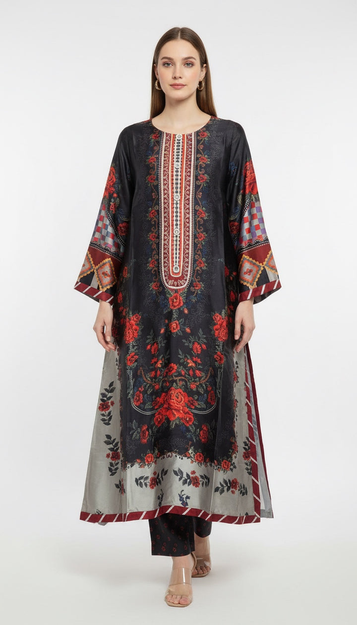 NS01 - Elegant Silk 2-Piece co-ord Pakistani Suit