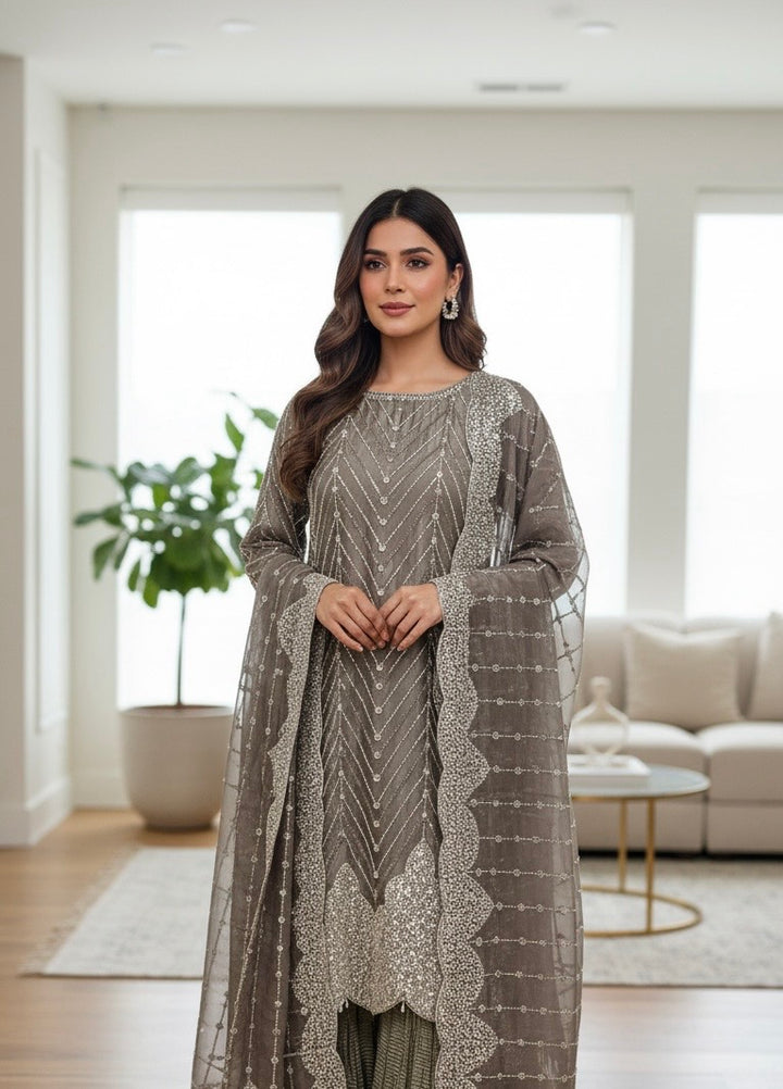 390T- EMBROIDERED & EMBELLISHED SILK SUIT