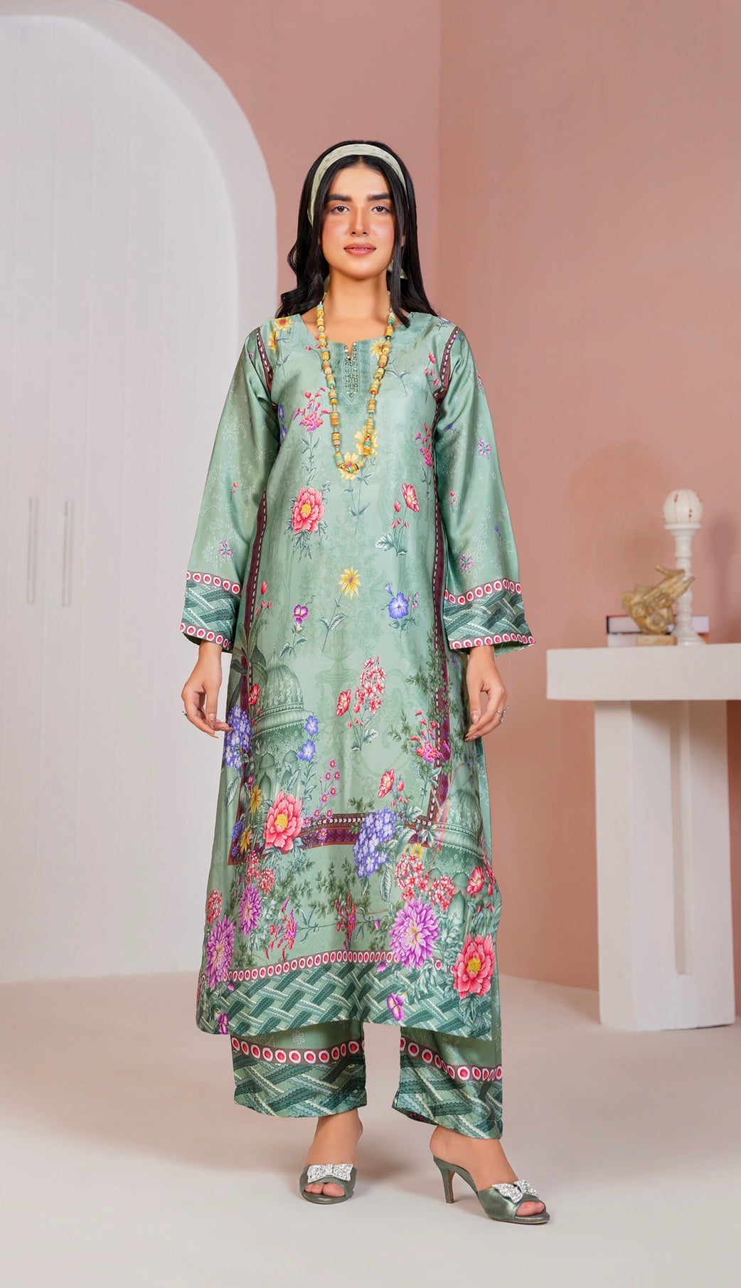 CS02 - Elegant Silk 2-Piece co-ord Pakistani Suit