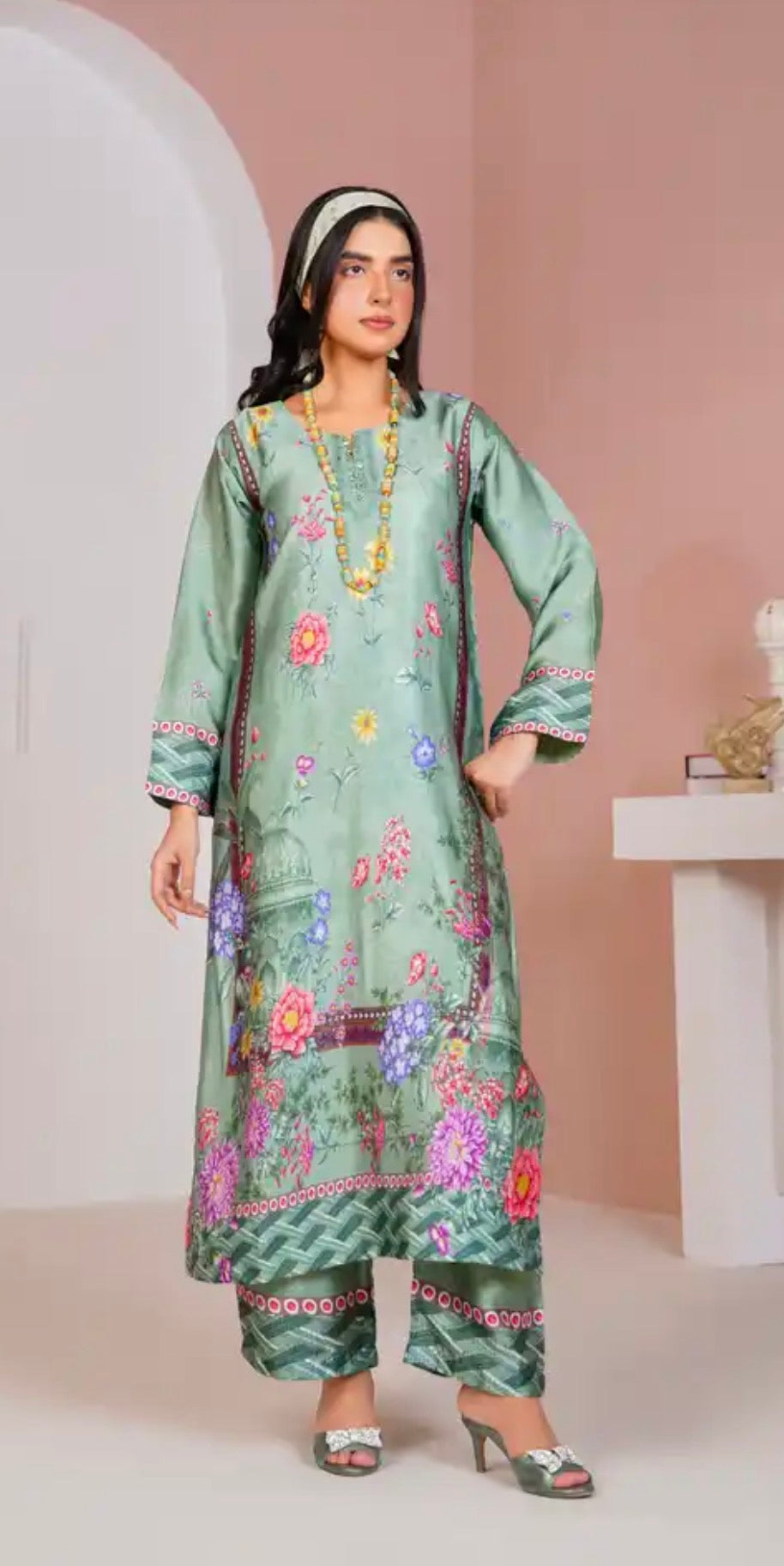 CS02 - Elegant Silk 2-Piece co-ord Pakistani Suit