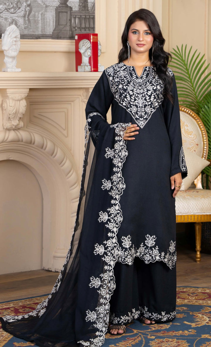 Zk03 - Juliet Embroidered Karandi 3 Piece suit