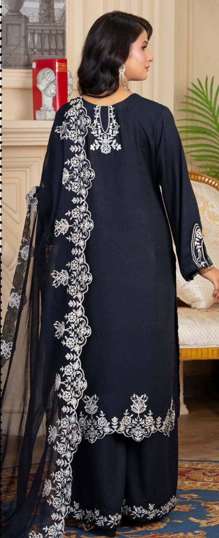 Zk03 - Juliet Embroidered Karandi 3 Piece suit
