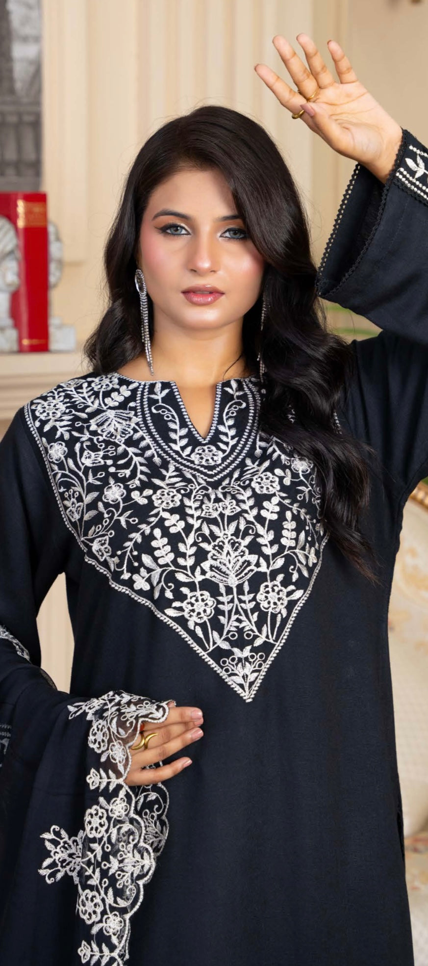 Zk03 - Juliet Embroidered Karandi 3 Piece suit