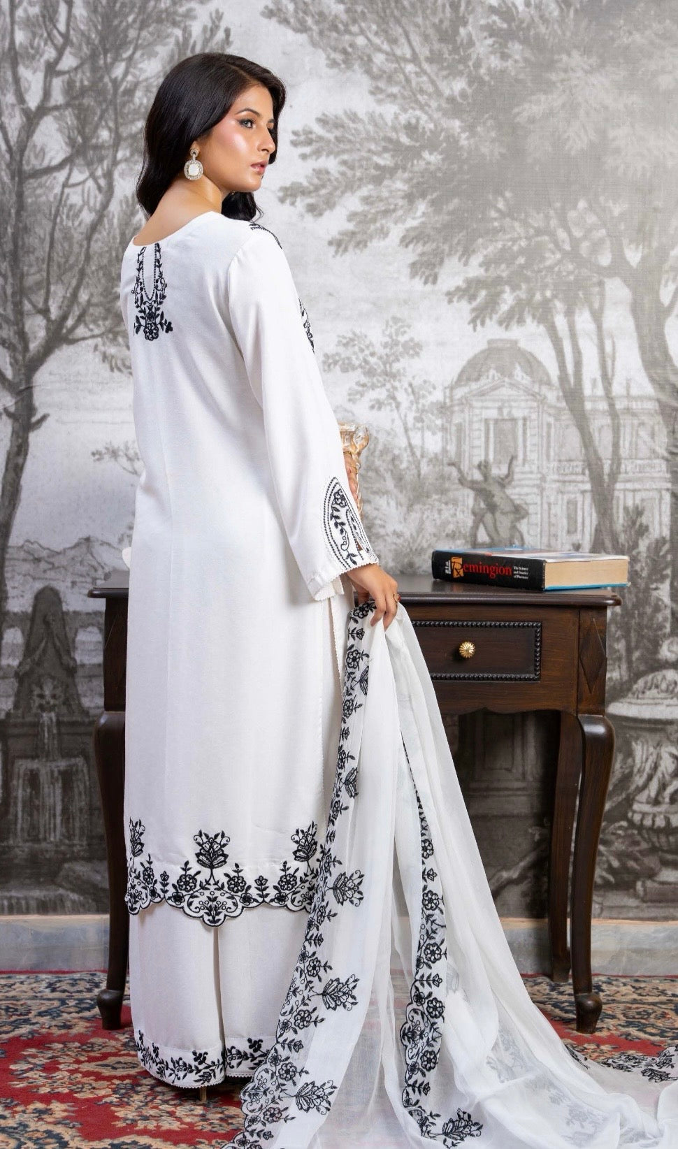 Zk04 - Juliet Embroidered Karandi 3 Piece suit