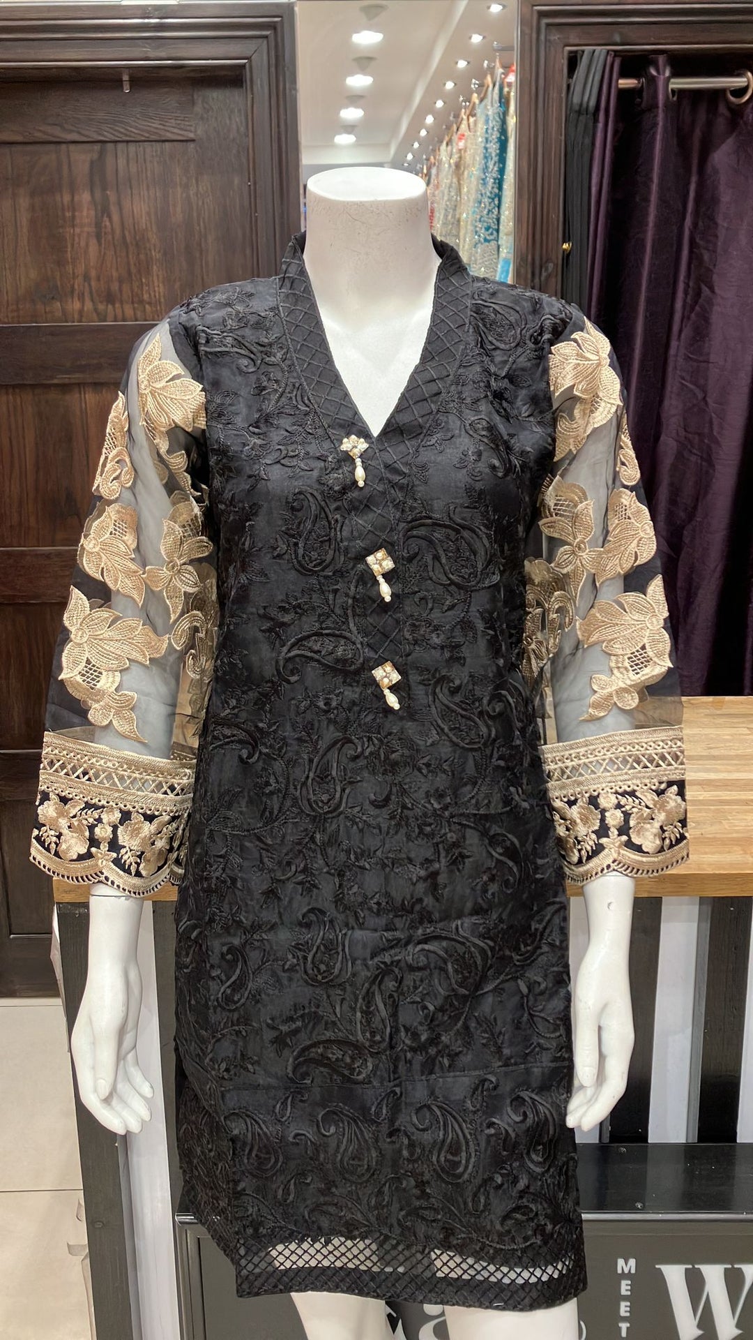 EMBROIDERED ORGANZA KURTA TOP KT51