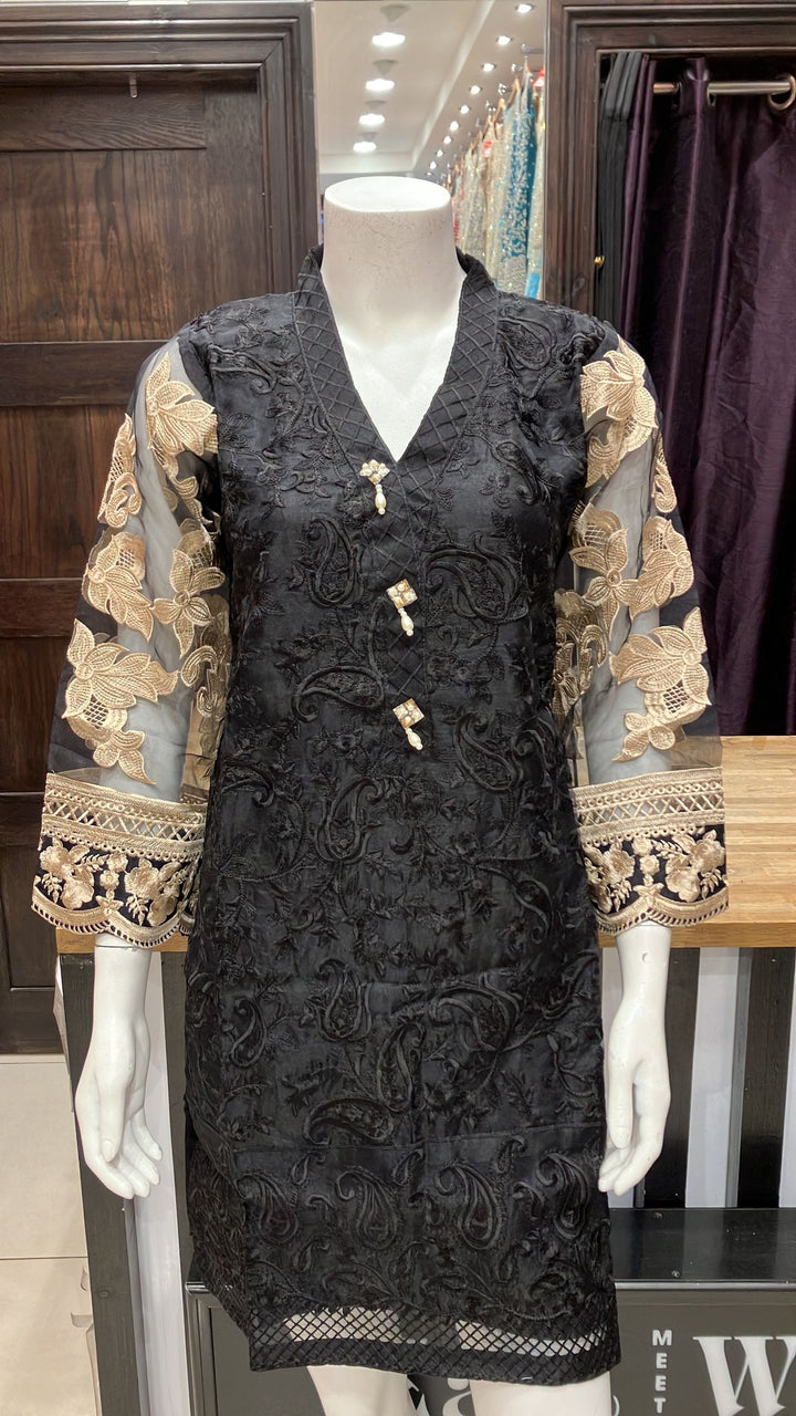 EMBROIDERED ORGANZA KURTA TOP KT51