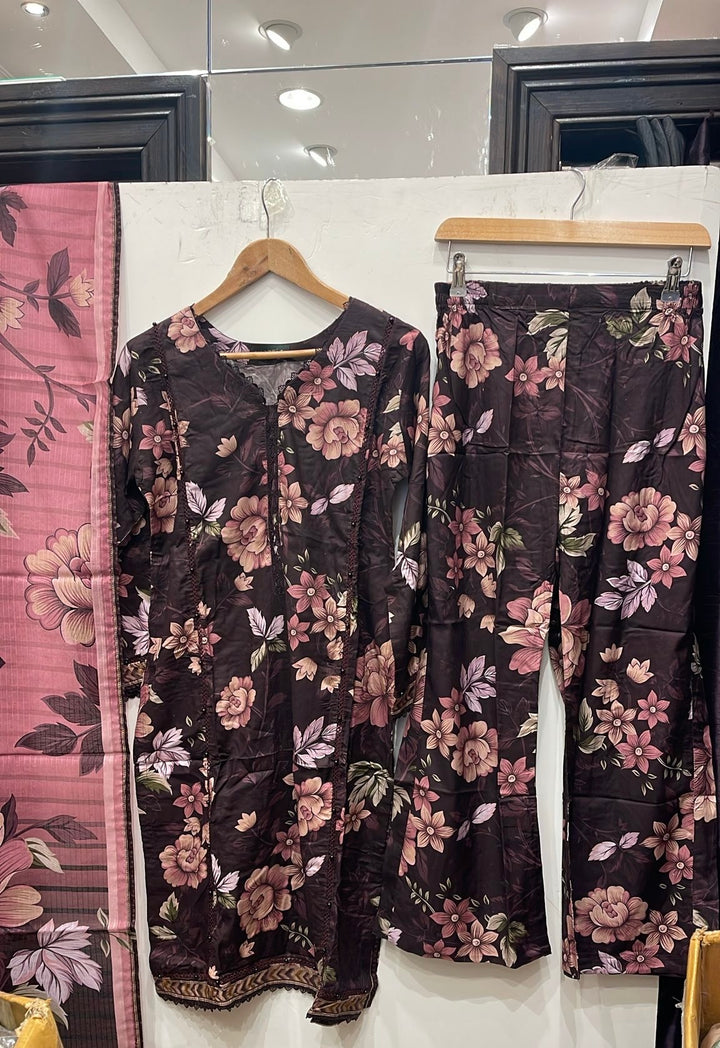 BL05- LINEN PRINT 3 PIECE SUIT