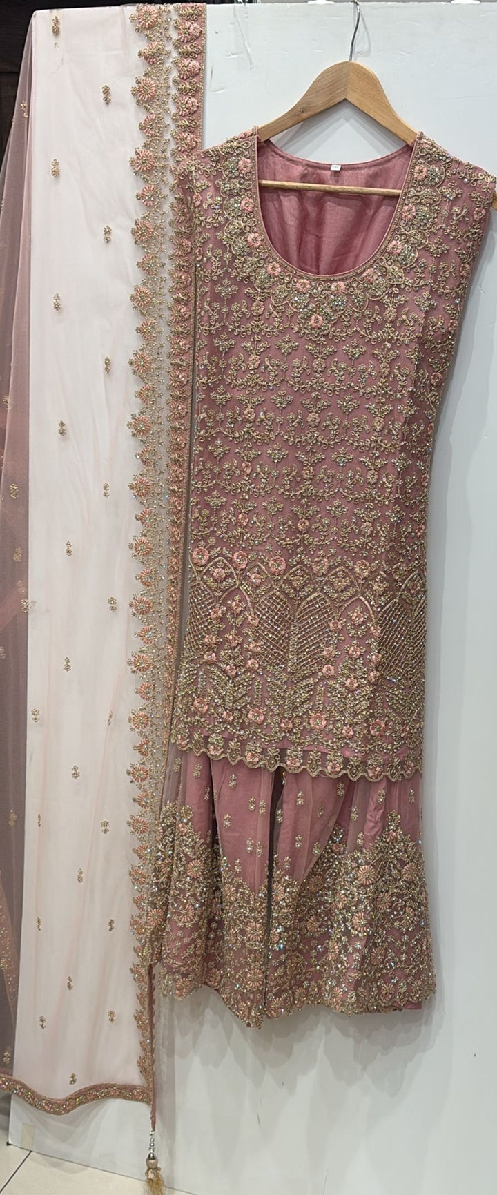 7006B- EMBROIDERED & EMBELLISHED SHARARA SUIT