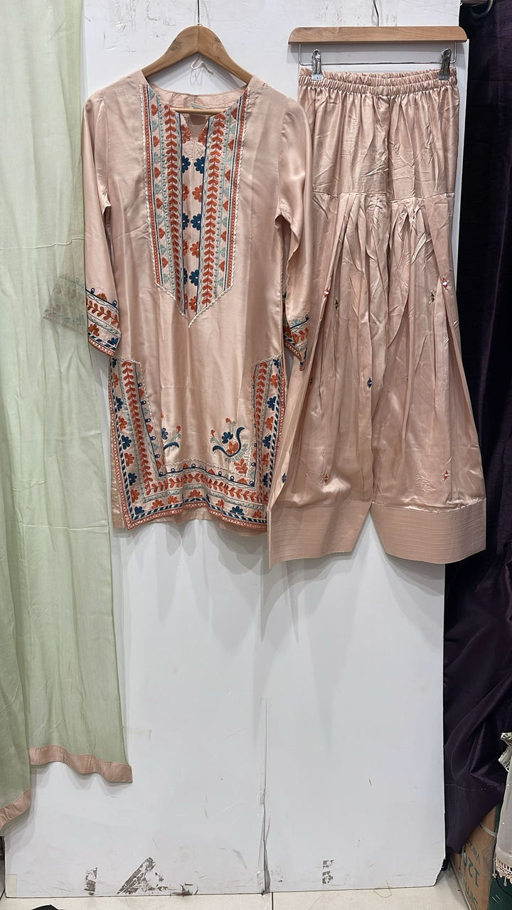 1182B - Farshi Shalwar Embroidered linen suit