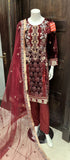 EMBROIDERED VELVET 3 PIECE SUIT BV45