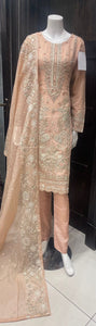 EMBROIDERED MASOORI COTTON SOFT NET 3 PIECE SUIT 422A