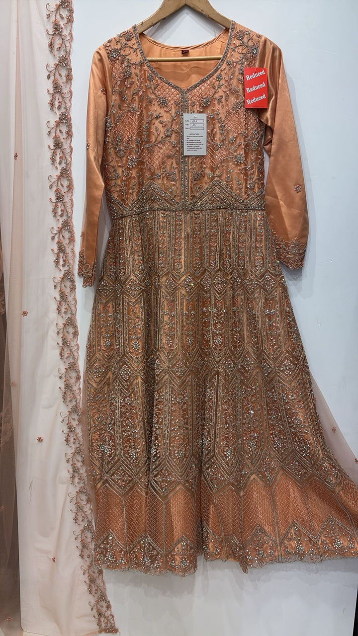 0187A - EMBROIDERED & EMBELLISHED NET DRESS