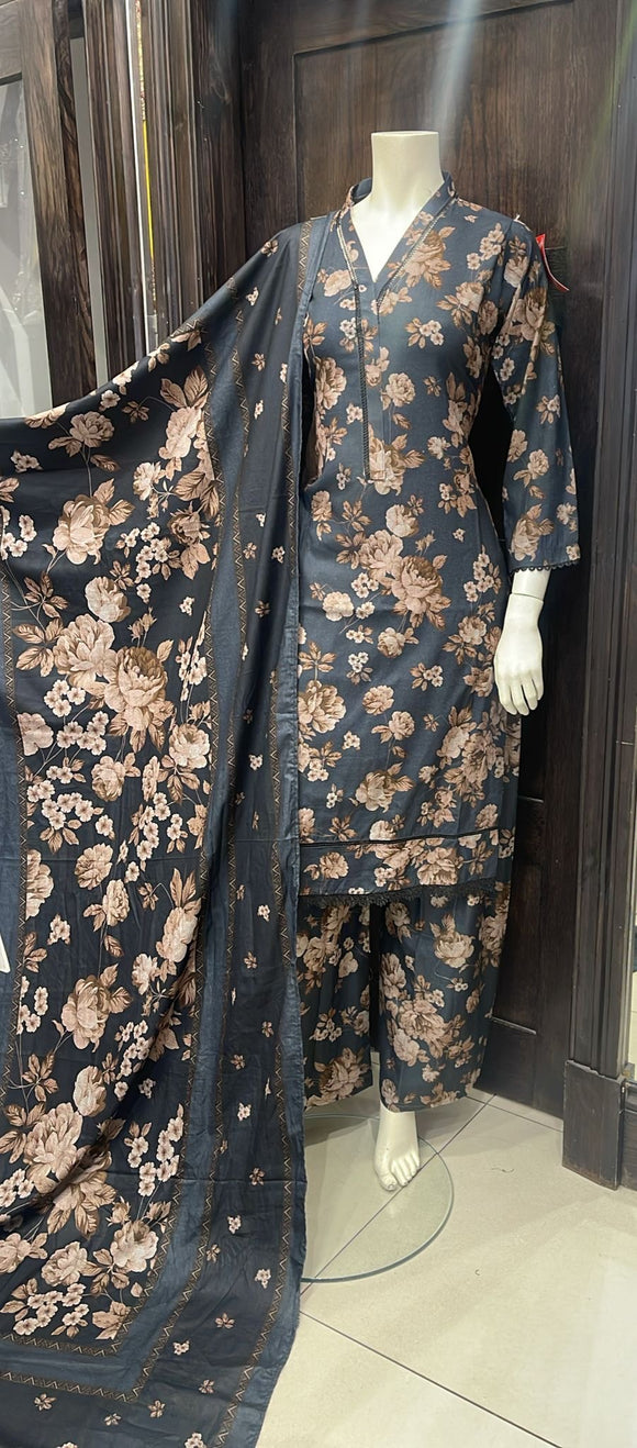 DHANAK PRINT 3 PIECE SUIT ZD03