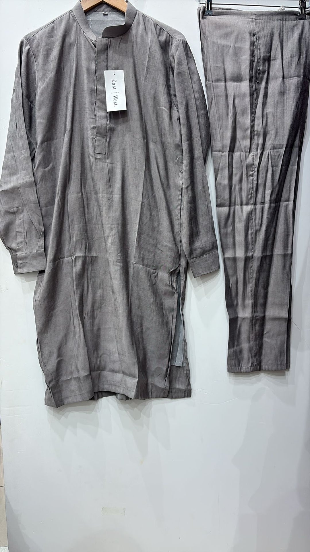 Dno. 01d Men's Dark Grey traditional Kameez set