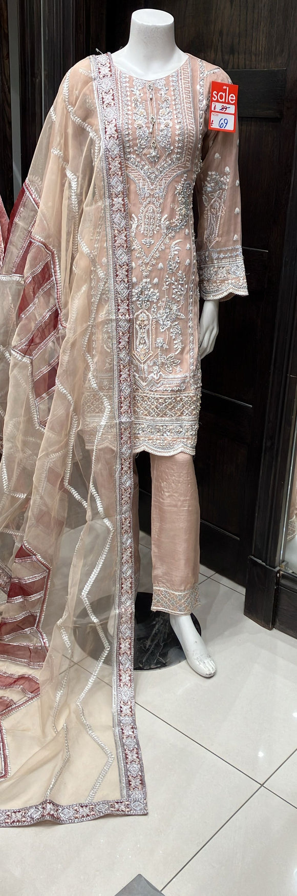 EMBROIDERED & EMBELLISHED 3 PIECE SUIT 361B