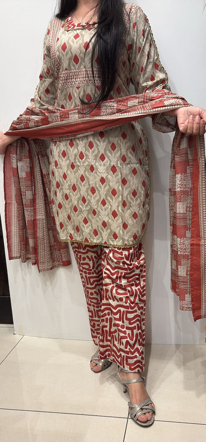 NC02 - Lawn Print 3 Piece Suit