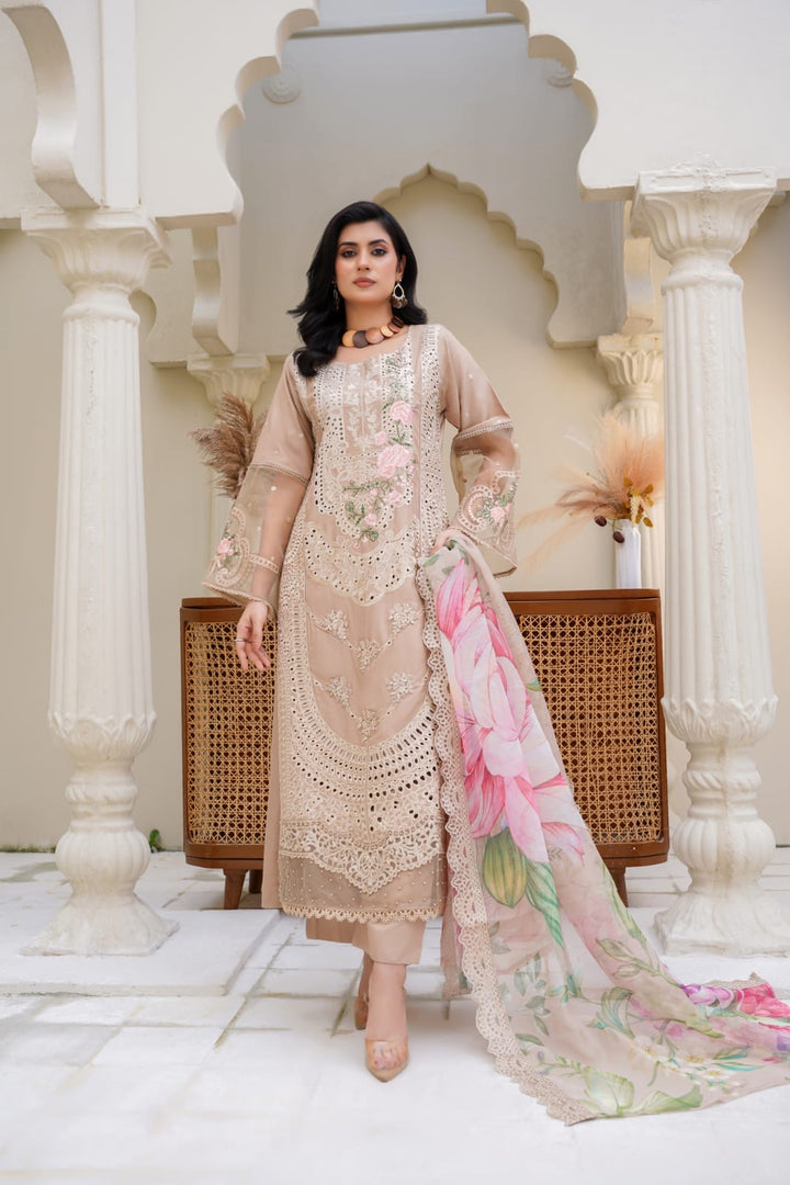 1146B - Embroidered Linen 3 Piece suit