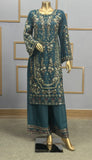 TEAL EMBROIDERED & EMBELLDHED 3 PIECE SUIT 349C