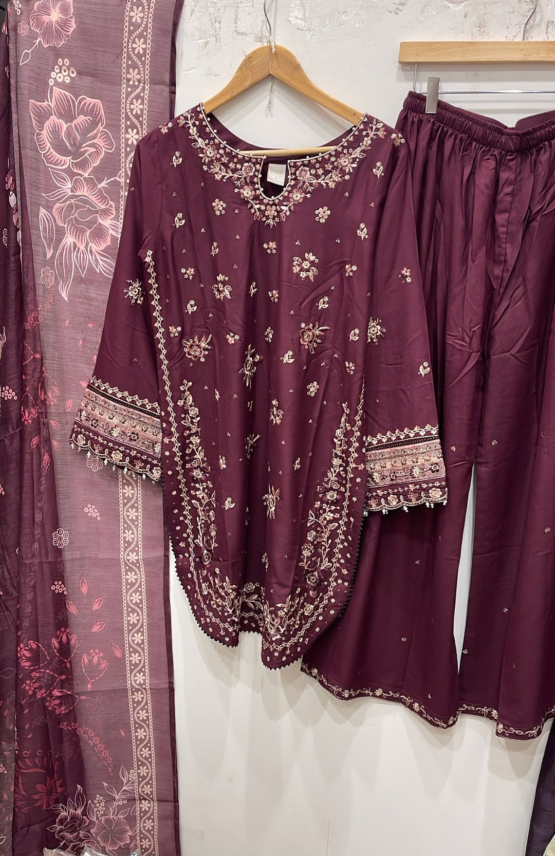 1135B Plum Embroidered Marina Suit
