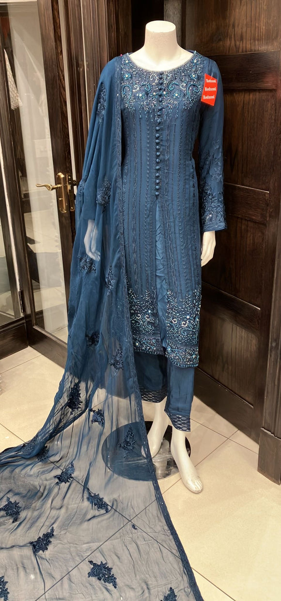 EMBROIDERED CHIFFON 3 PIECE SUIT ADA WORK NM1216C