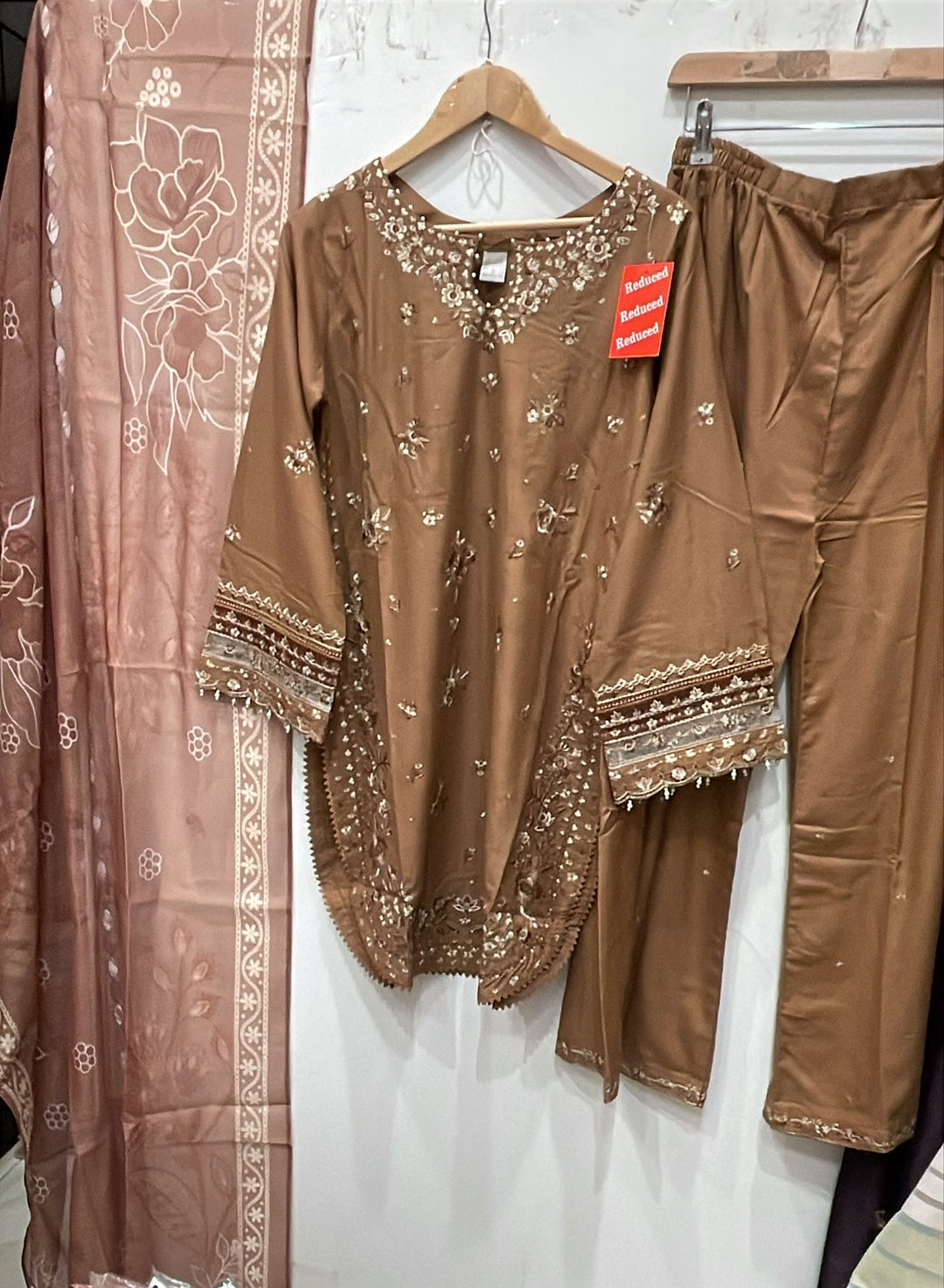 1135C Beige Embroidered Marina Suit
