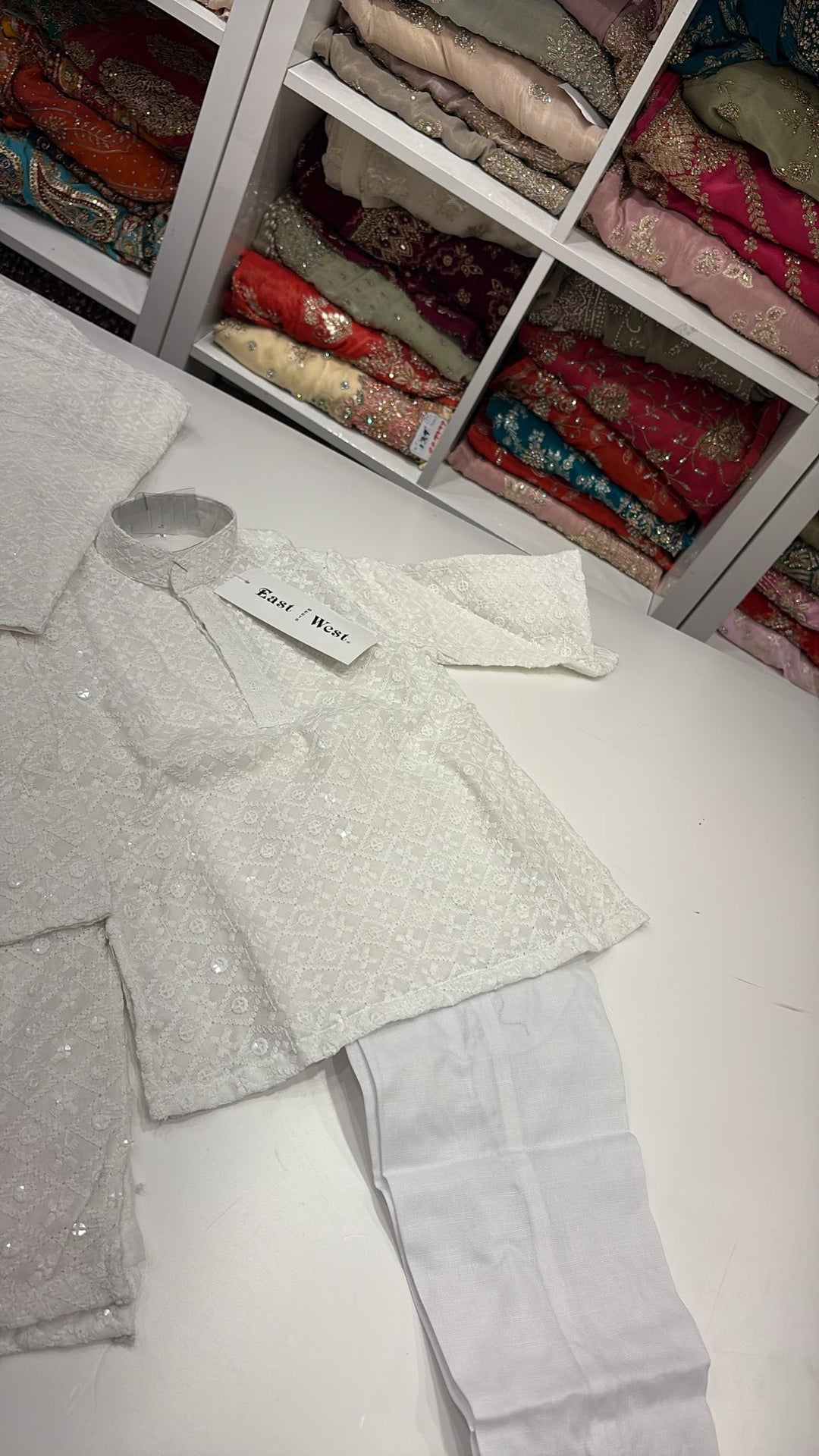 CK729 - White Chikankari Set for Boys and Men