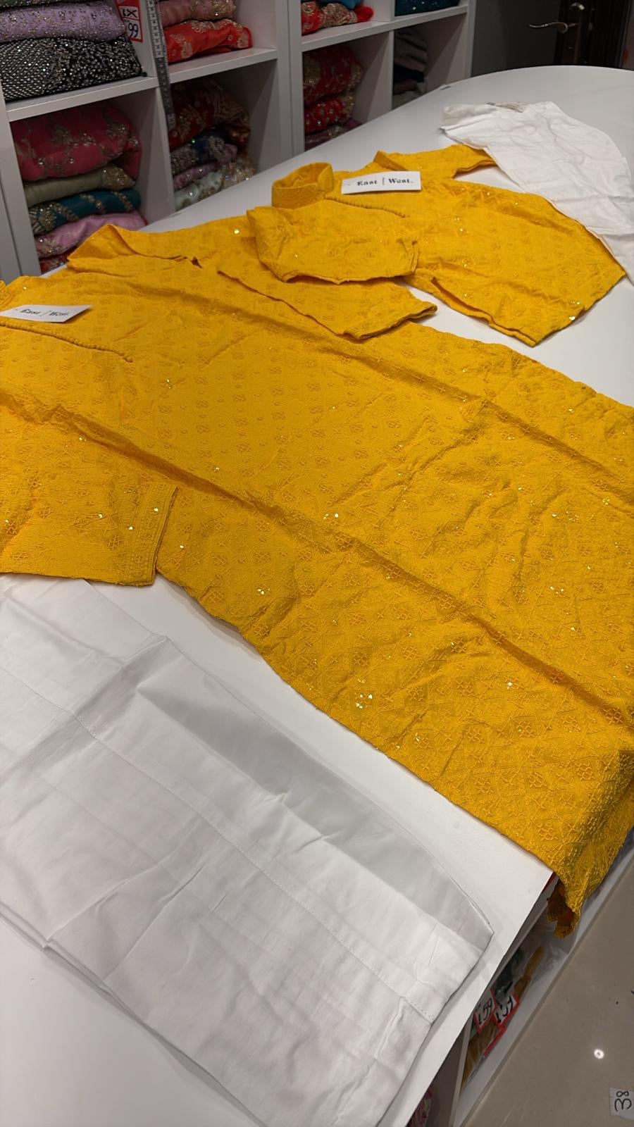 CK704 - Yellow Chikankari Set for Boys and Men