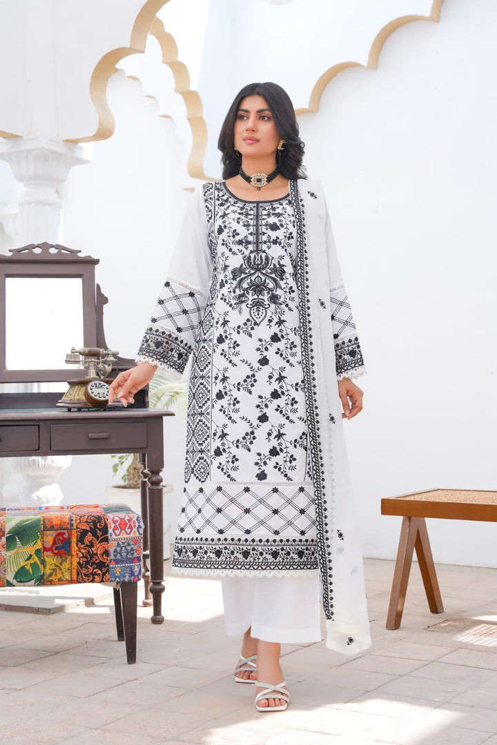 LP09C - EMBROIDERED LINEN 3 PIECE SUIT
