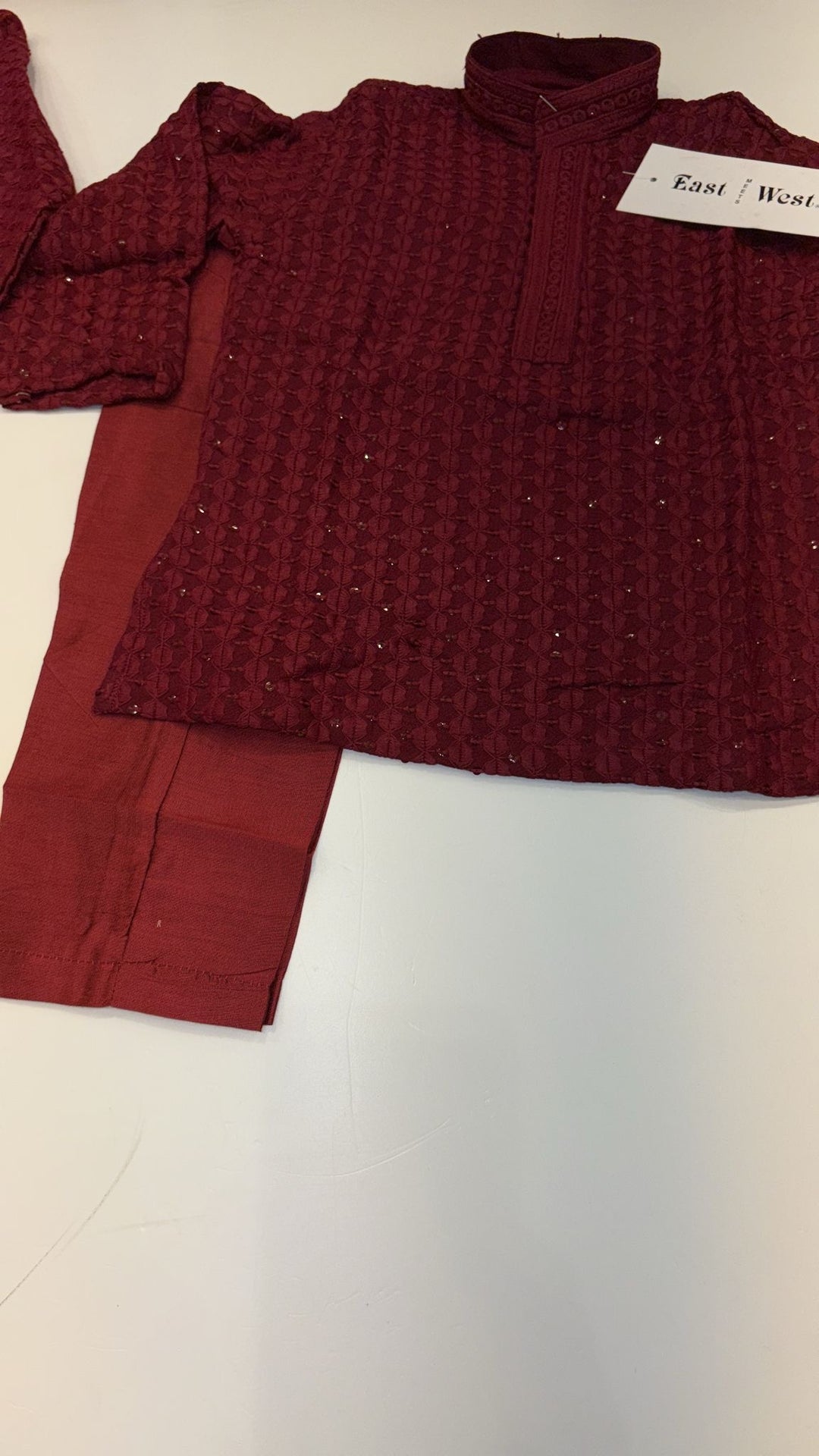 CK701 - Red Chikankari Set for Boys and Men