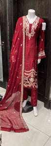 EMBROIDERED SILK 3 PIECE SUIT AG31