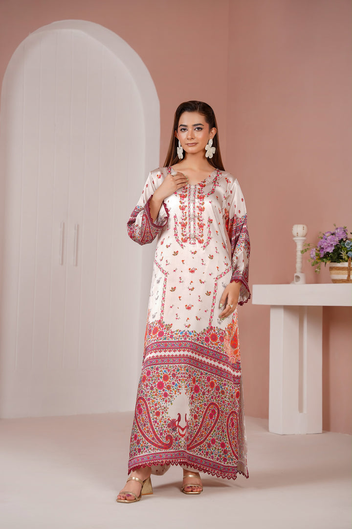ZS07 - Elegant Silk 2-Piece co-ord Pakistani Suit