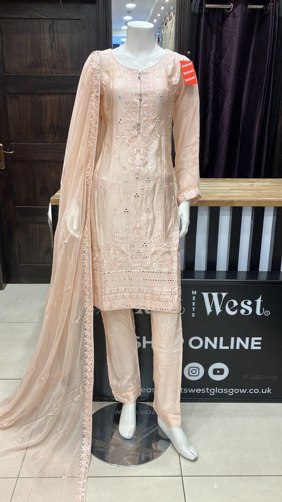 EMBROIDERED SILK 3 PIECE SUIT NA05