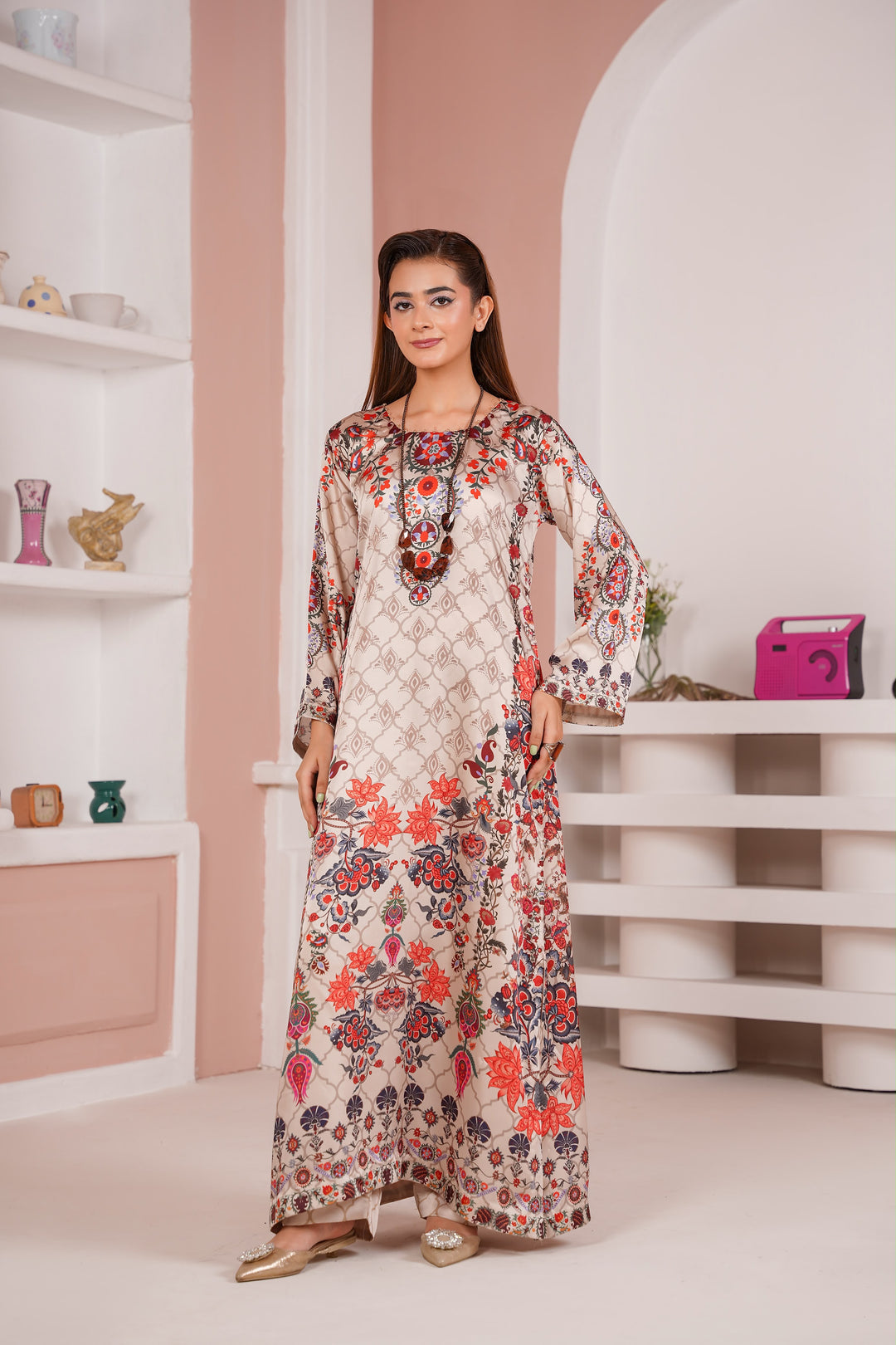 ZS03 - Elegant Silk 2-Piece co-ord Pakistani Suit