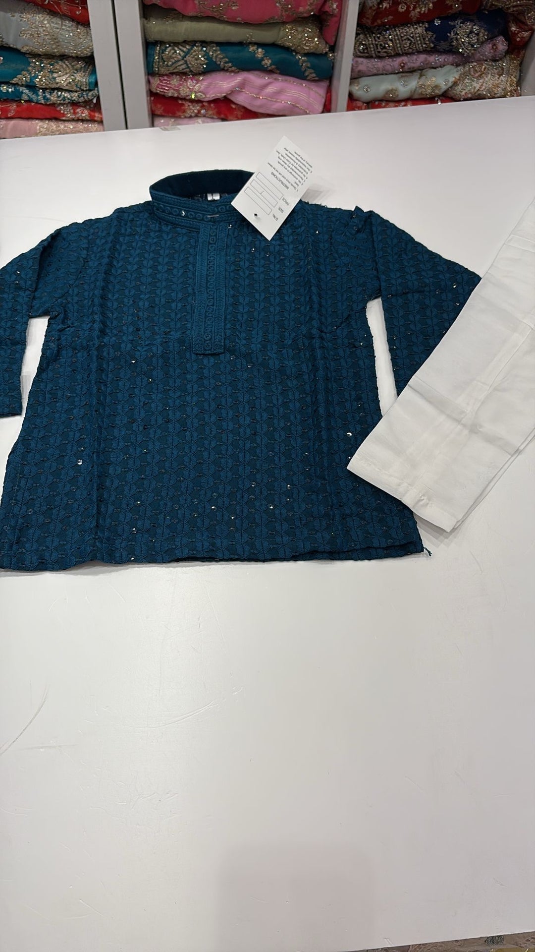 CK707 - Teal Chikankari Set for Boys and Men