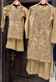 GIRLS EMBROIDERED SHARARA DRESS K645D