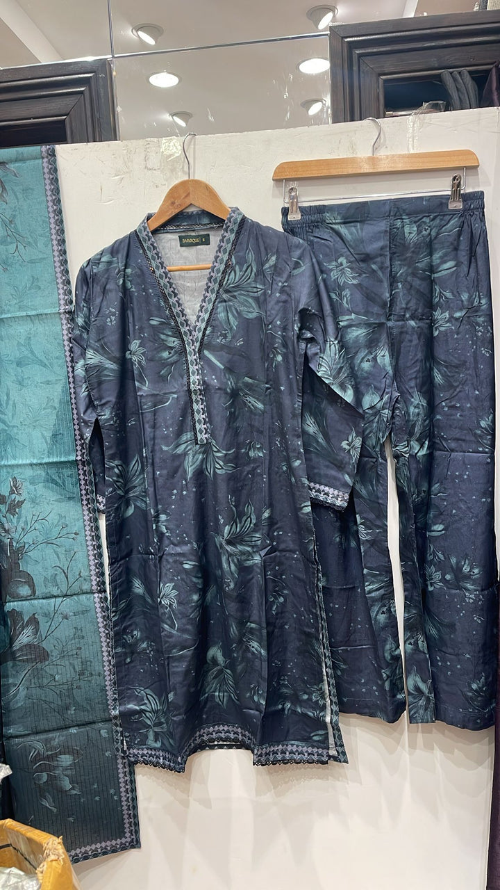 BL02- LINEN PRINT 3 PIECE SUIT