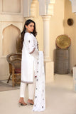 WHITE EMBROIDERED LINEN 3 PIECE SUIT 51S